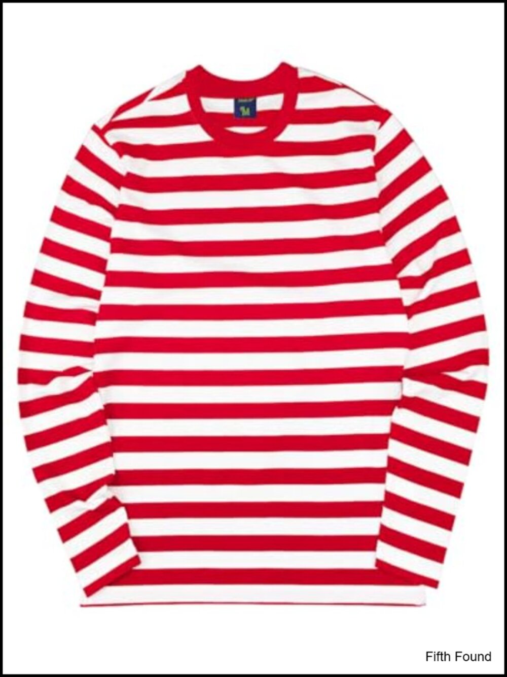 Men's Long Sleeve Cotton Stretch Striped Crewneck T-Shirt